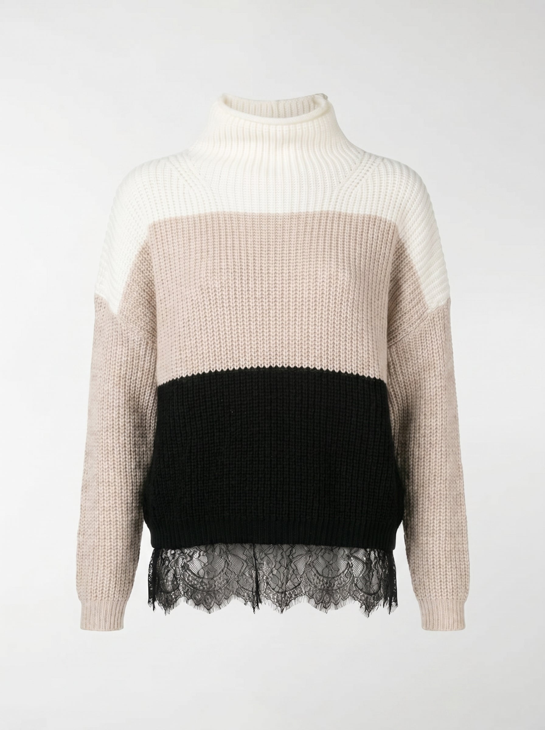Maglia Oversize Lace Detail Merino – styled detail view – Philip Zepter