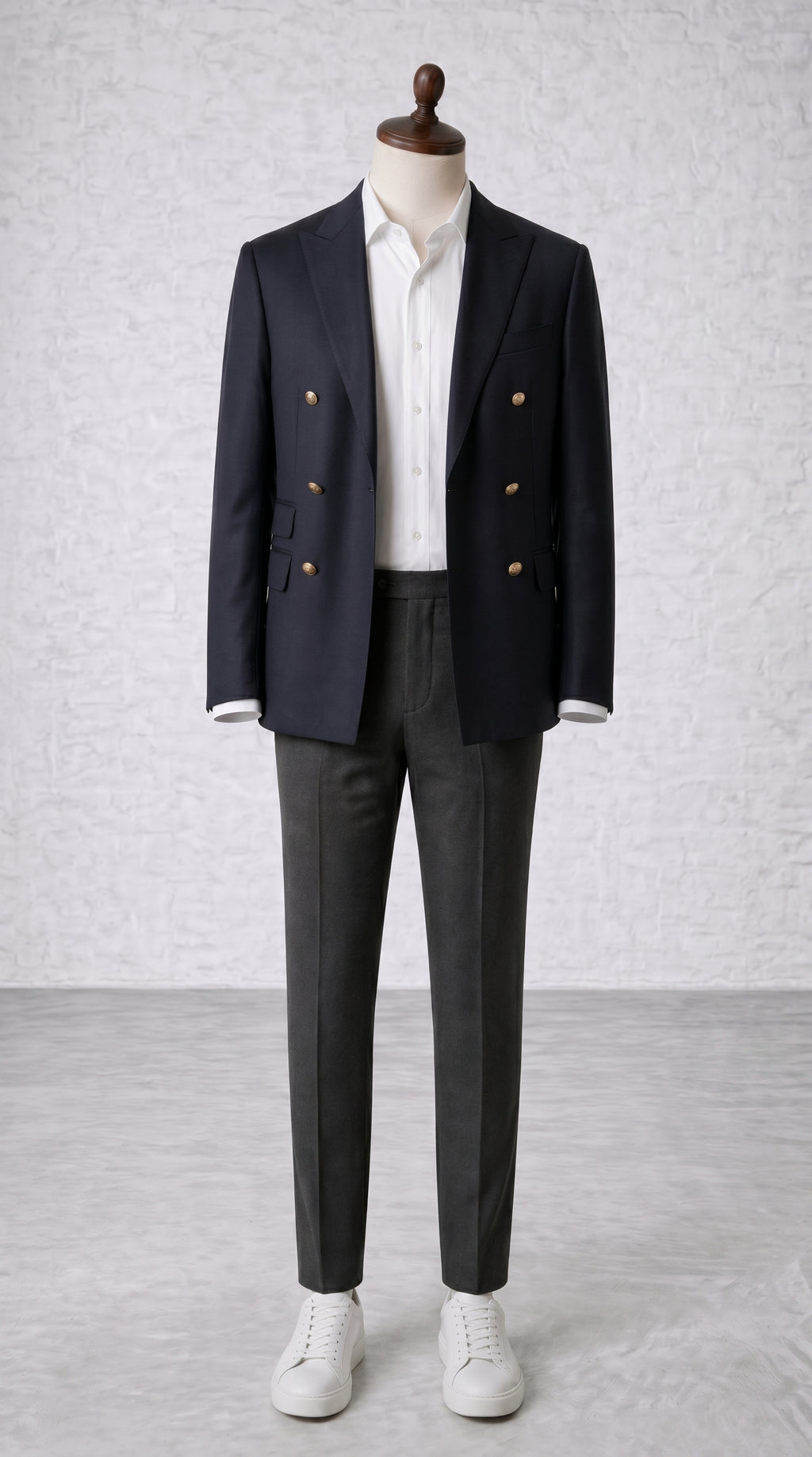 Decorative Buttoned Suit — PRE-ORDER – styled detail view – Philip Zepter