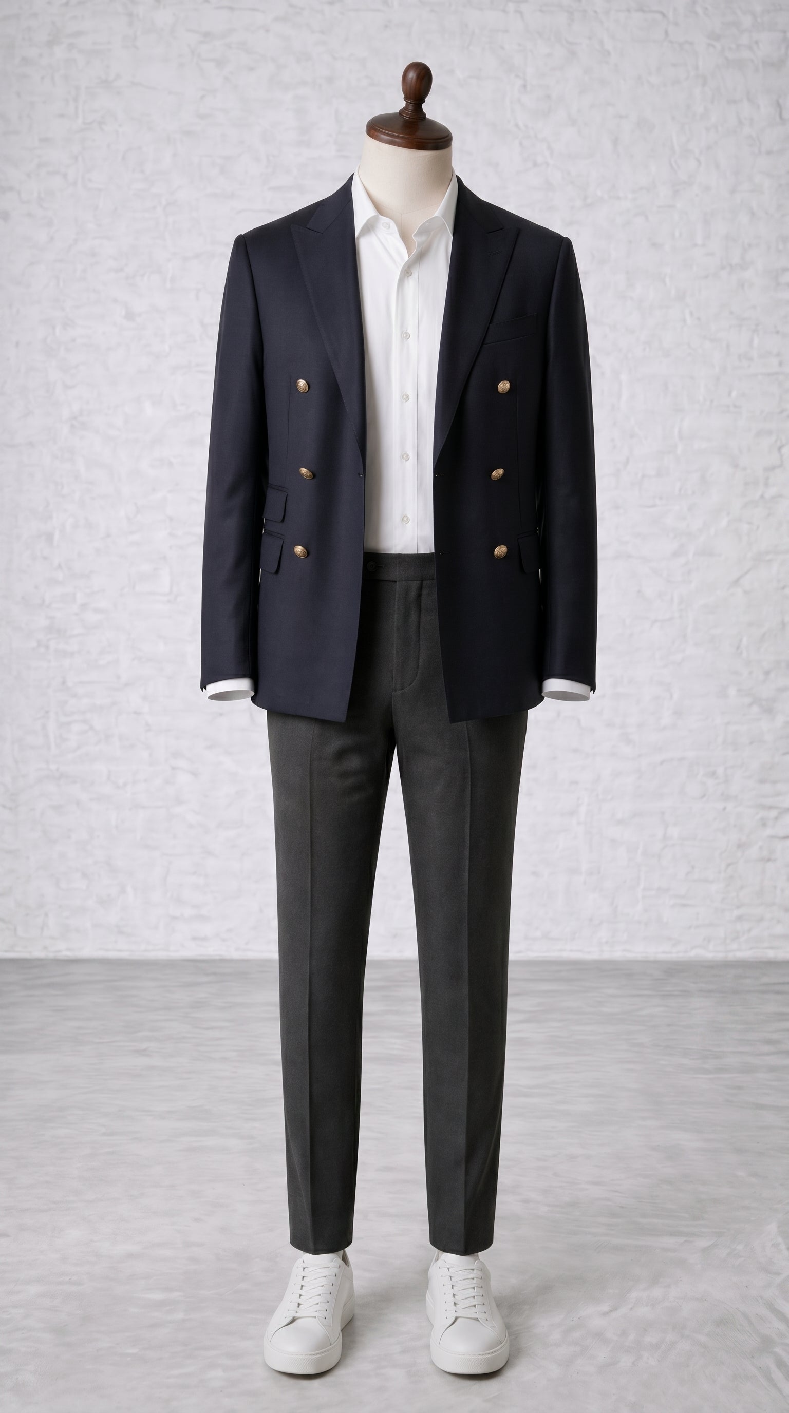 Decorative Buttoned Suit — PRE-ORDER – styled detail view – Philip Zepter
