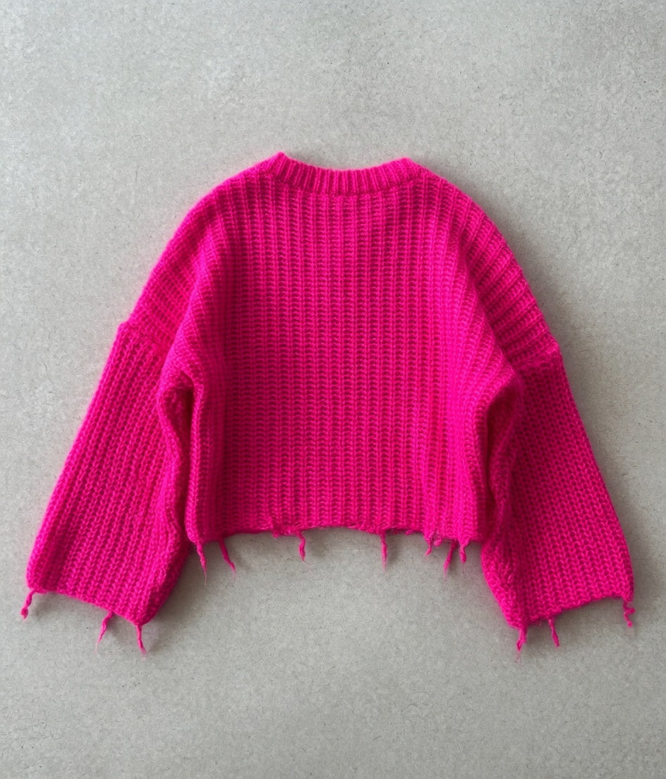 Maglia Oversize Fringed Baby Alpaca – model wearing, full look – Philip Zepter