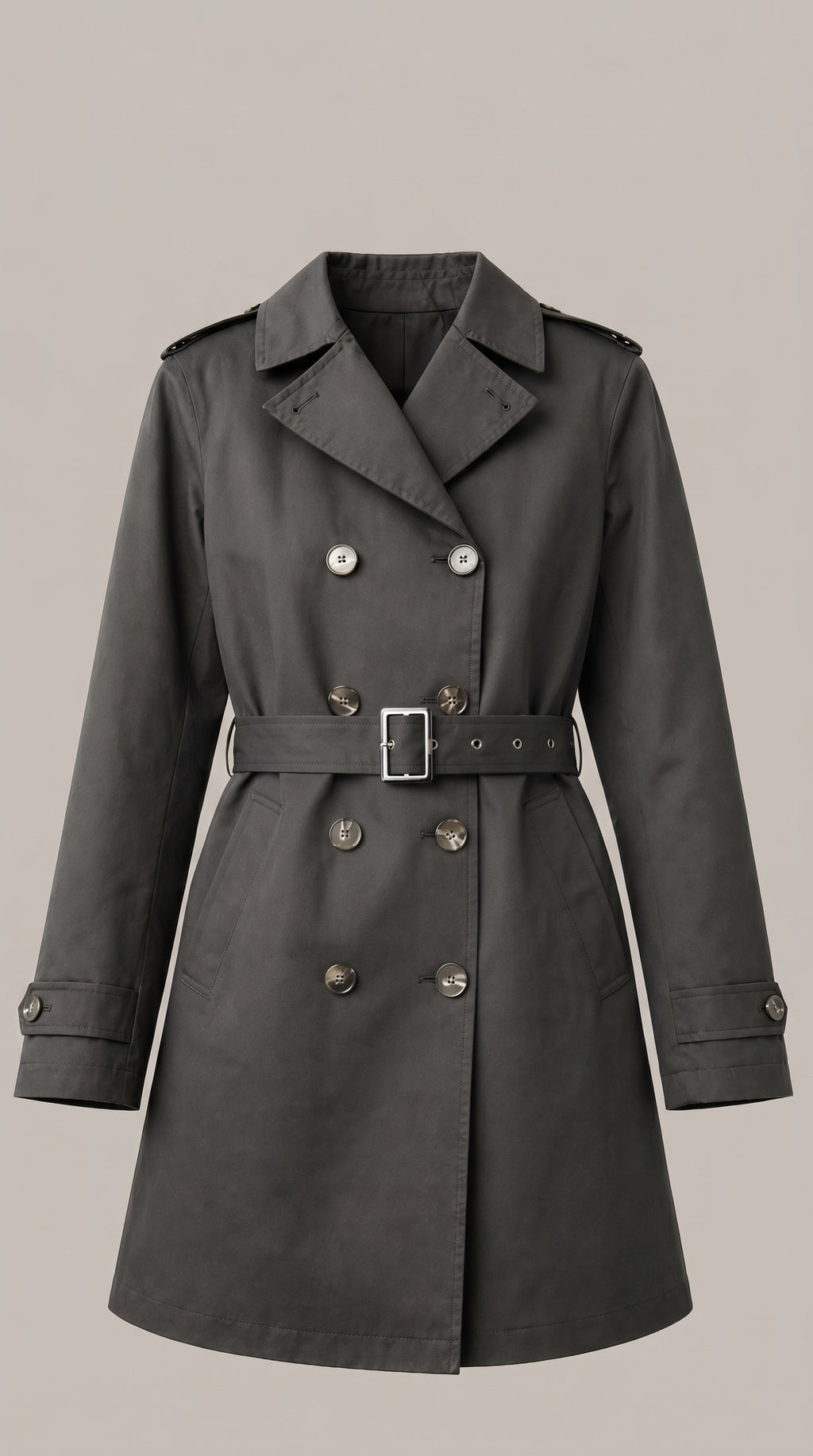 Trench Sartoriale Cotone Lyocell Nero — PRE-ORDER – styled detail view – Philip Zepter