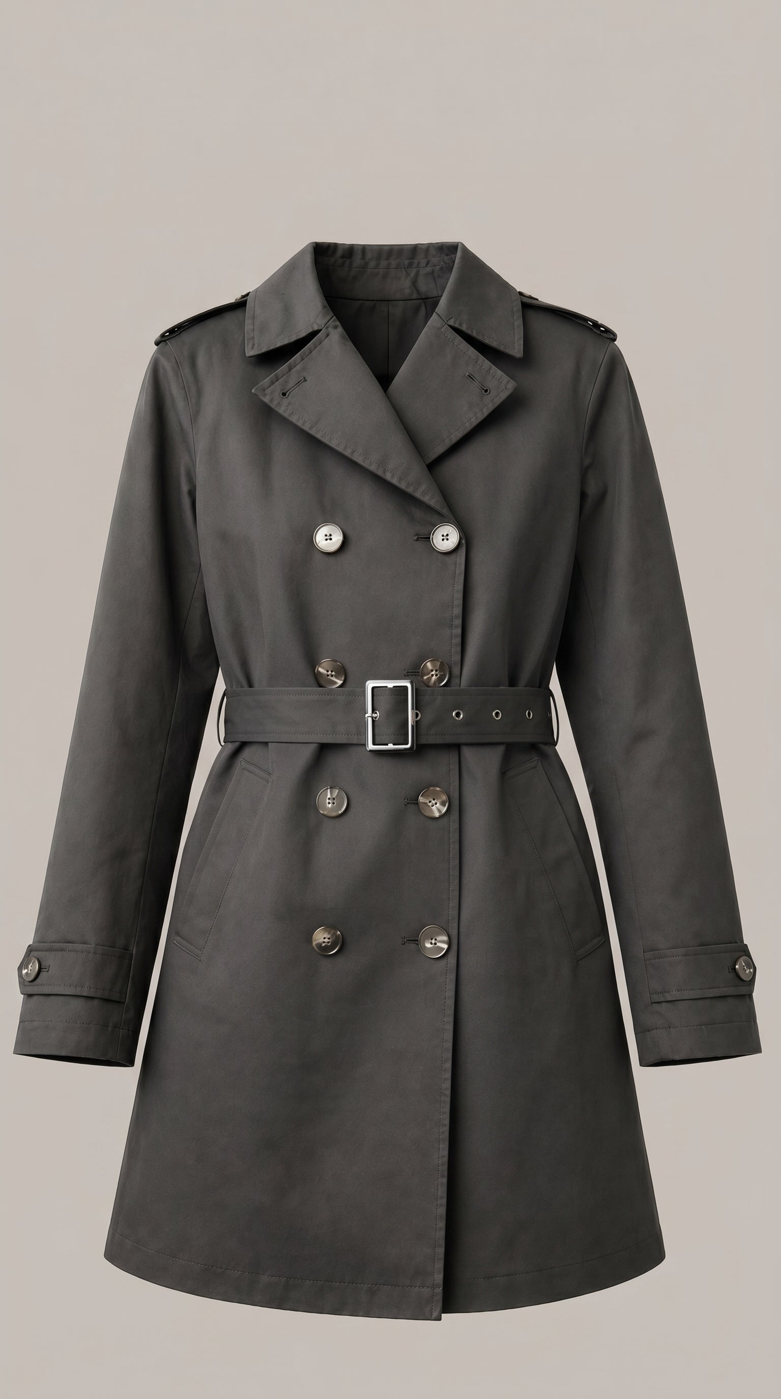 Trench Sartoriale Cotone Lyocell Nero — PRE-ORDER – styled detail view – Philip Zepter