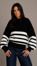 Maglia Lupetto Stripe Merino Extrafine – front view – Philip Zepter luxury knitwear