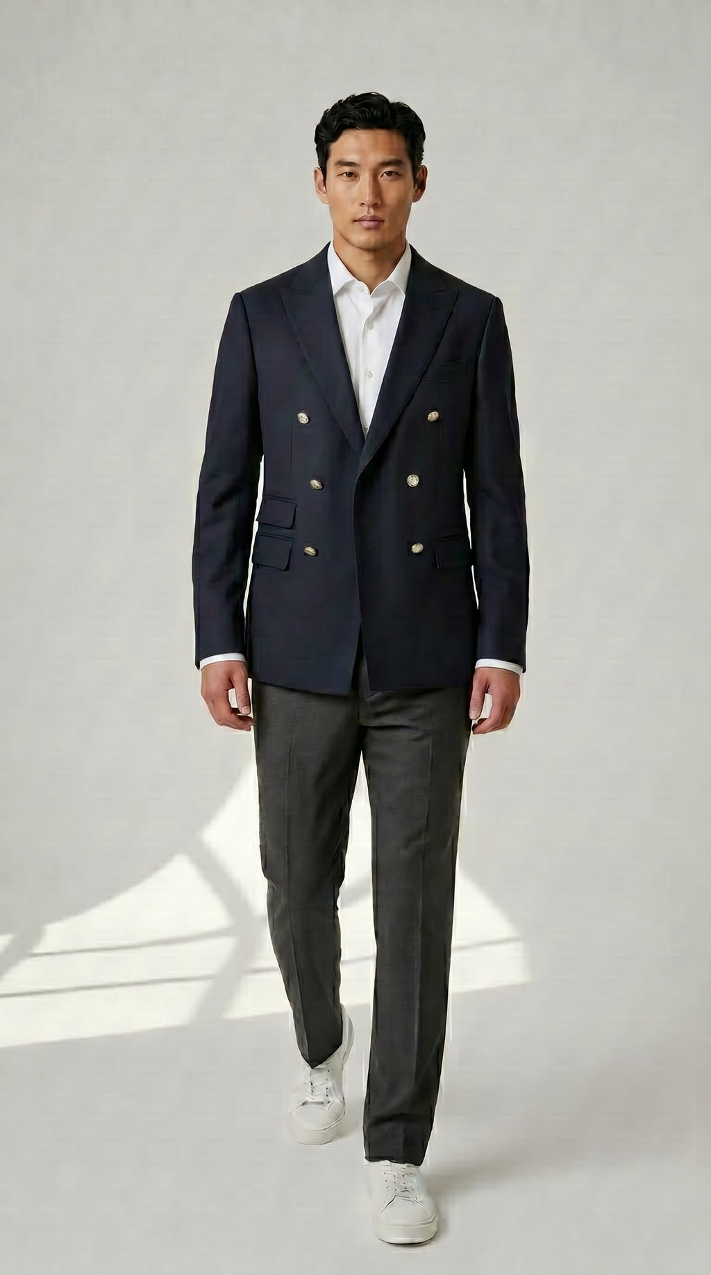 Decorative Buttoned Suit — PRE-ORDER – front view – Philip Zepter luxury knitwear