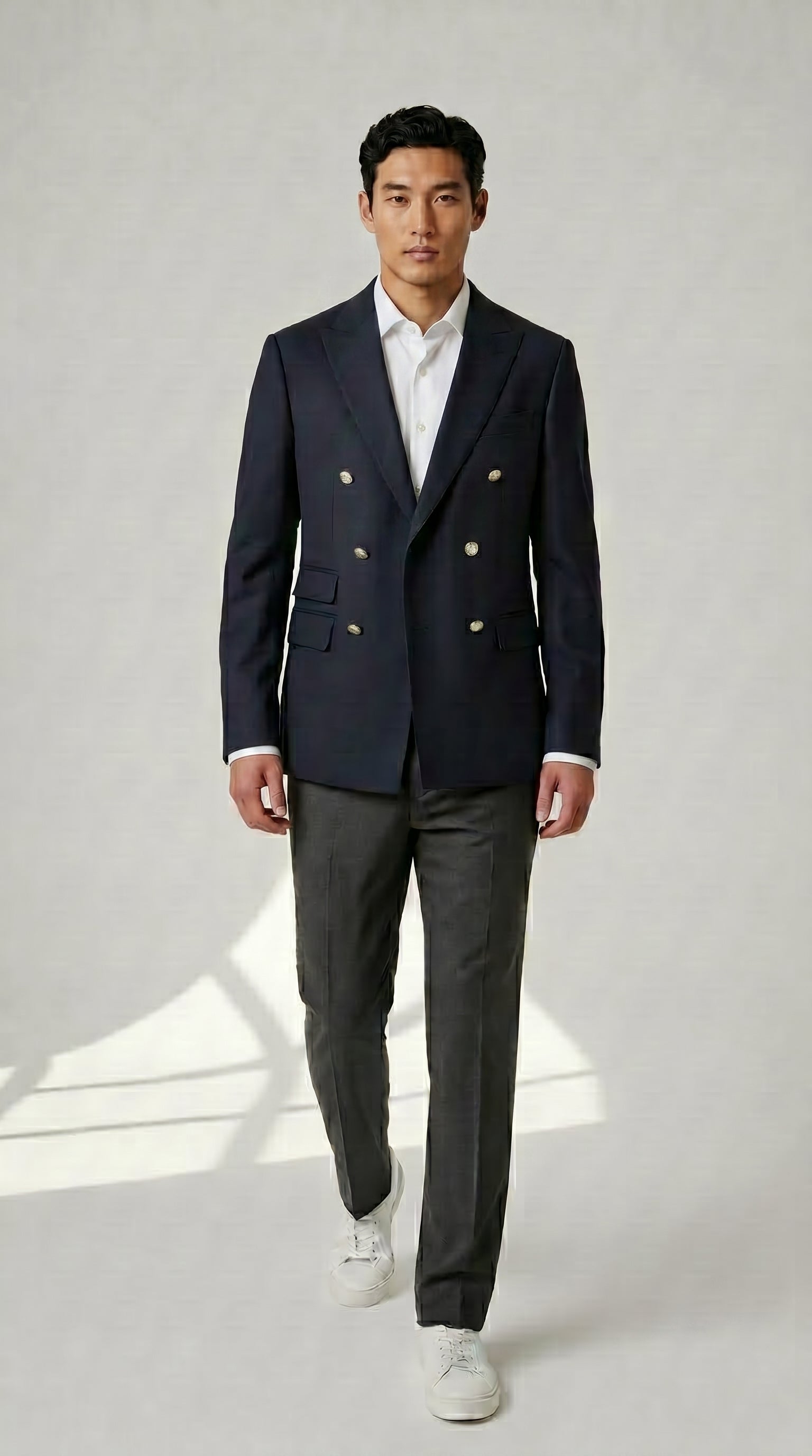 Decorative Buttoned Suit — PRE-ORDER – front view – Philip Zepter luxury knitwear