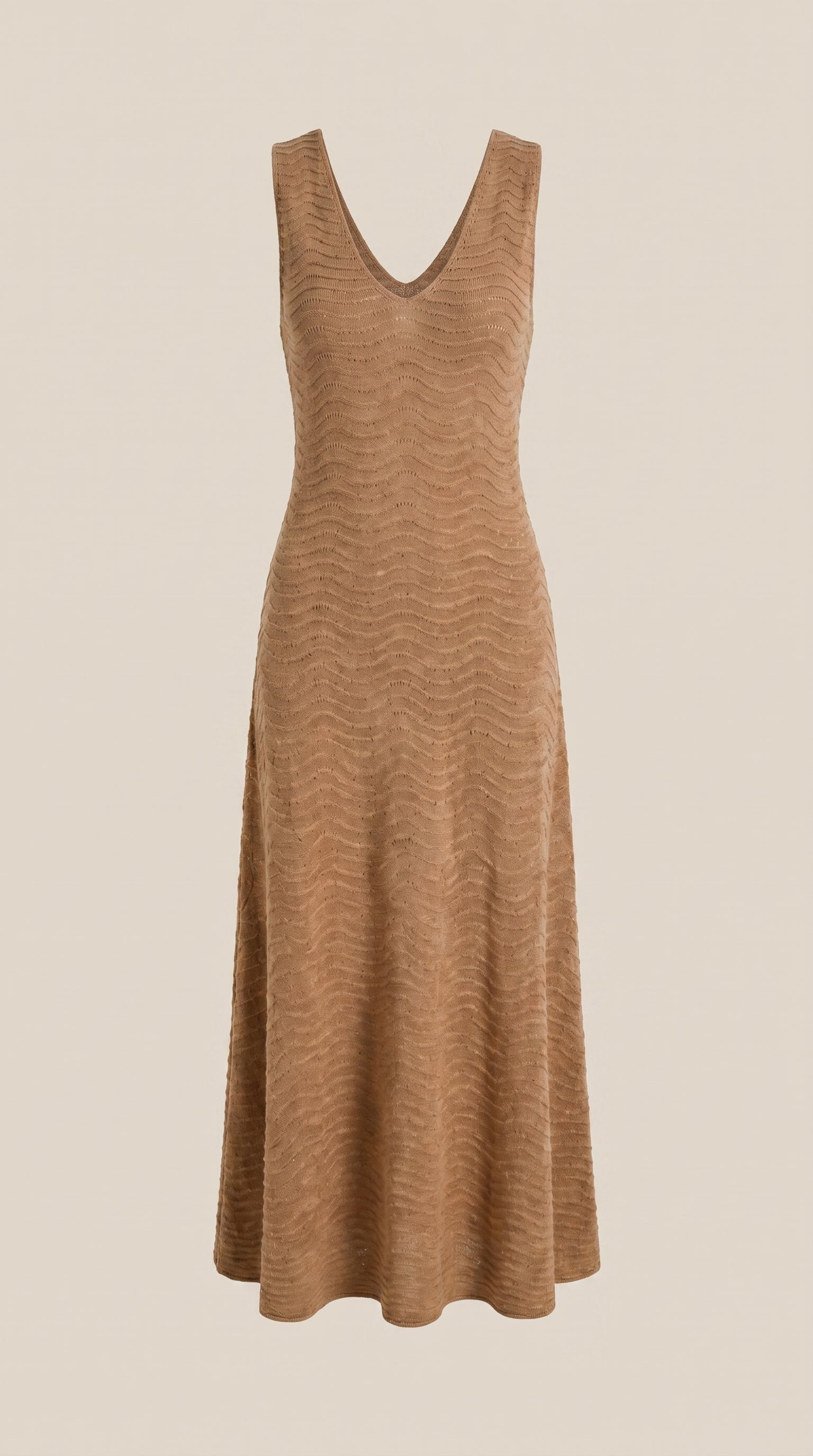Abito Lungo Smanicato Onde Cashmere & Lamé — PRE-ORDER – back view – Philip Zepter