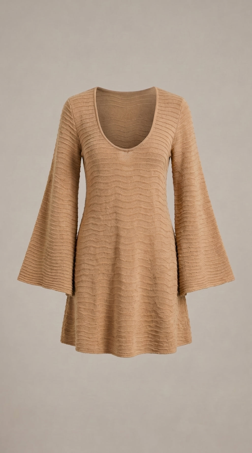 Abito Corto Onde Cashmere & Lamé Maniche Campana — PRE-ORDER – styled detail view – Philip Zepter
