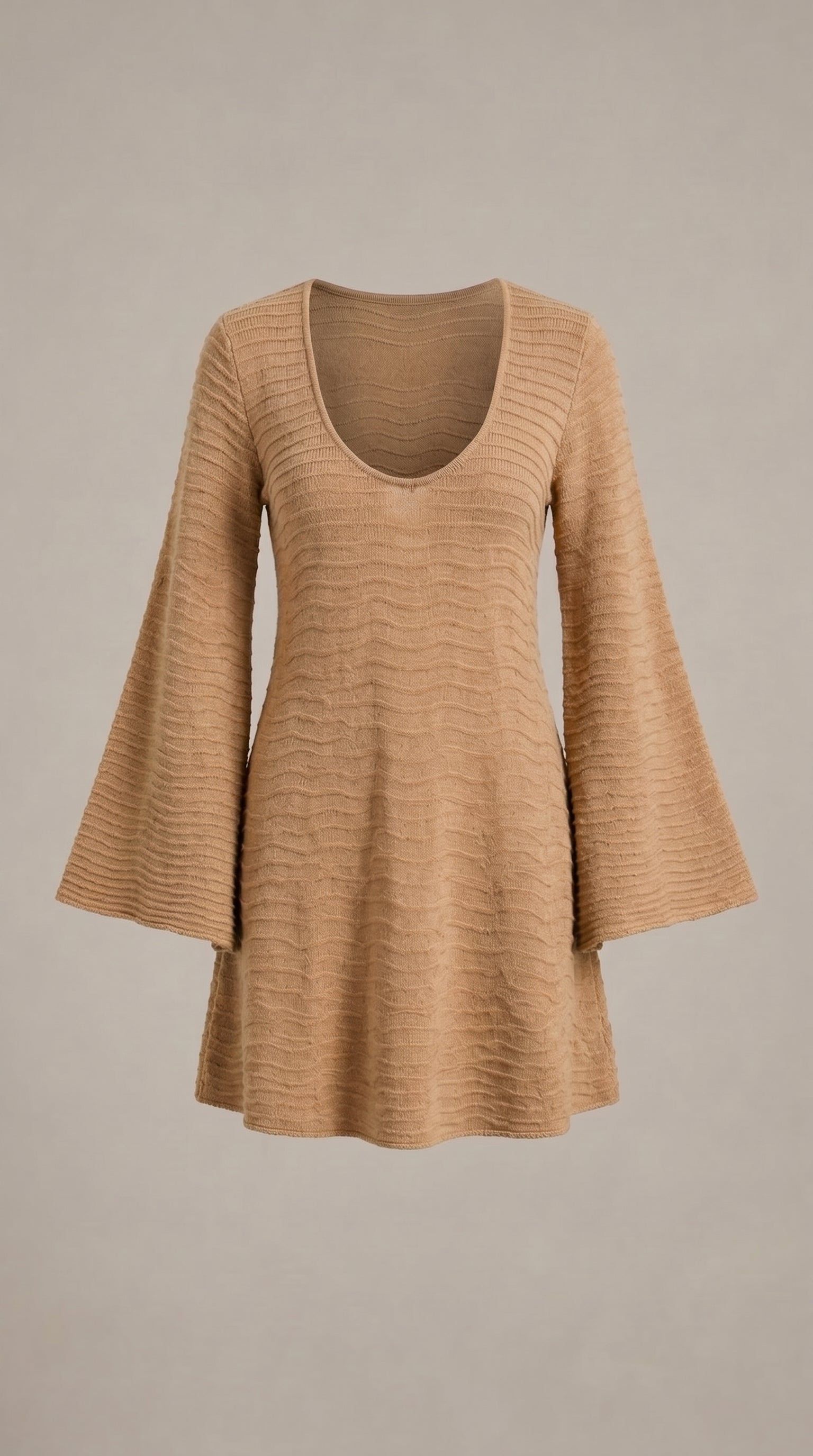 Abito Corto Onde Cashmere & Lamé Maniche Campana — PRE-ORDER – styled detail view – Philip Zepter