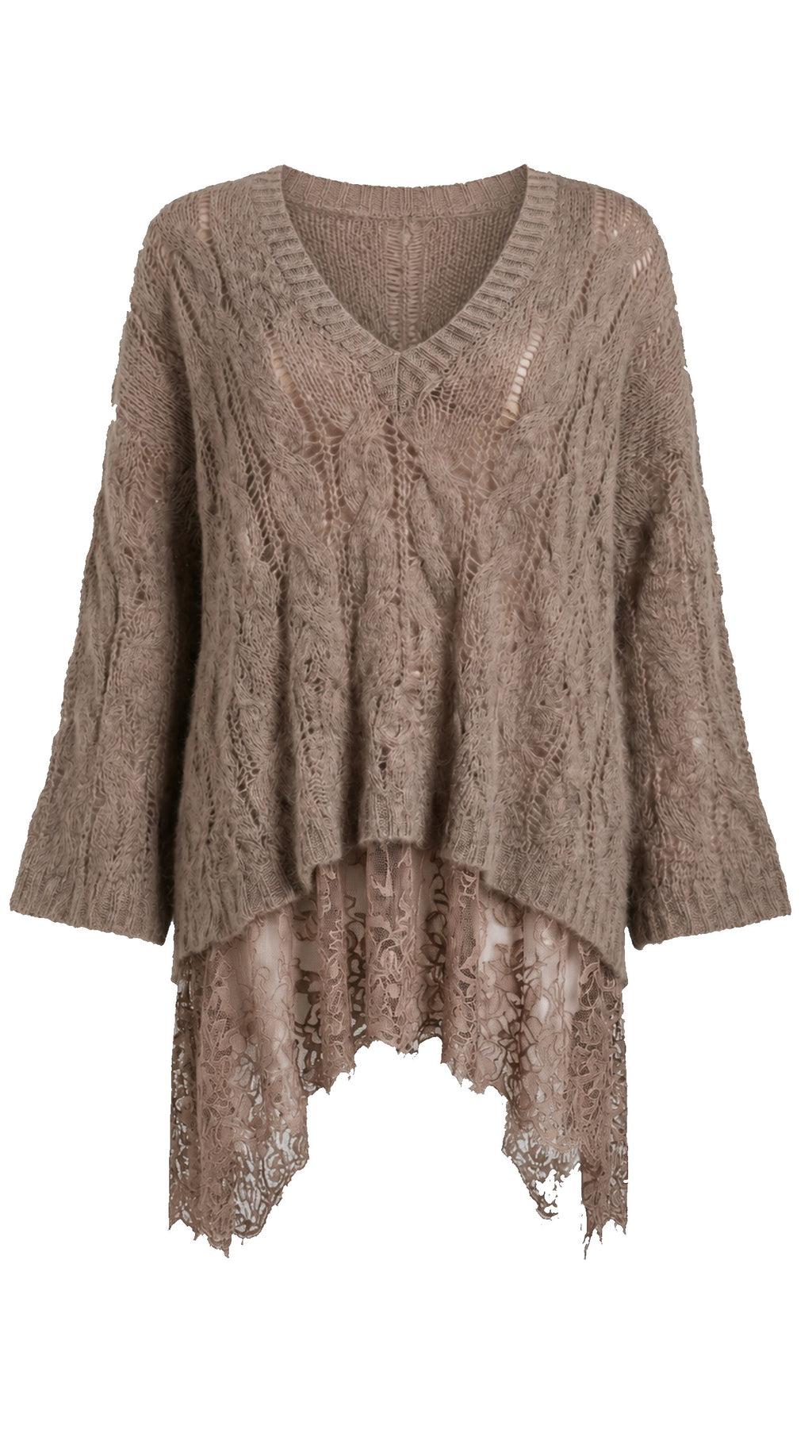 Maxi Baby Alpaca Cable Knit with Lace ARIA — PRE-ORDER — PZ049 ARIA