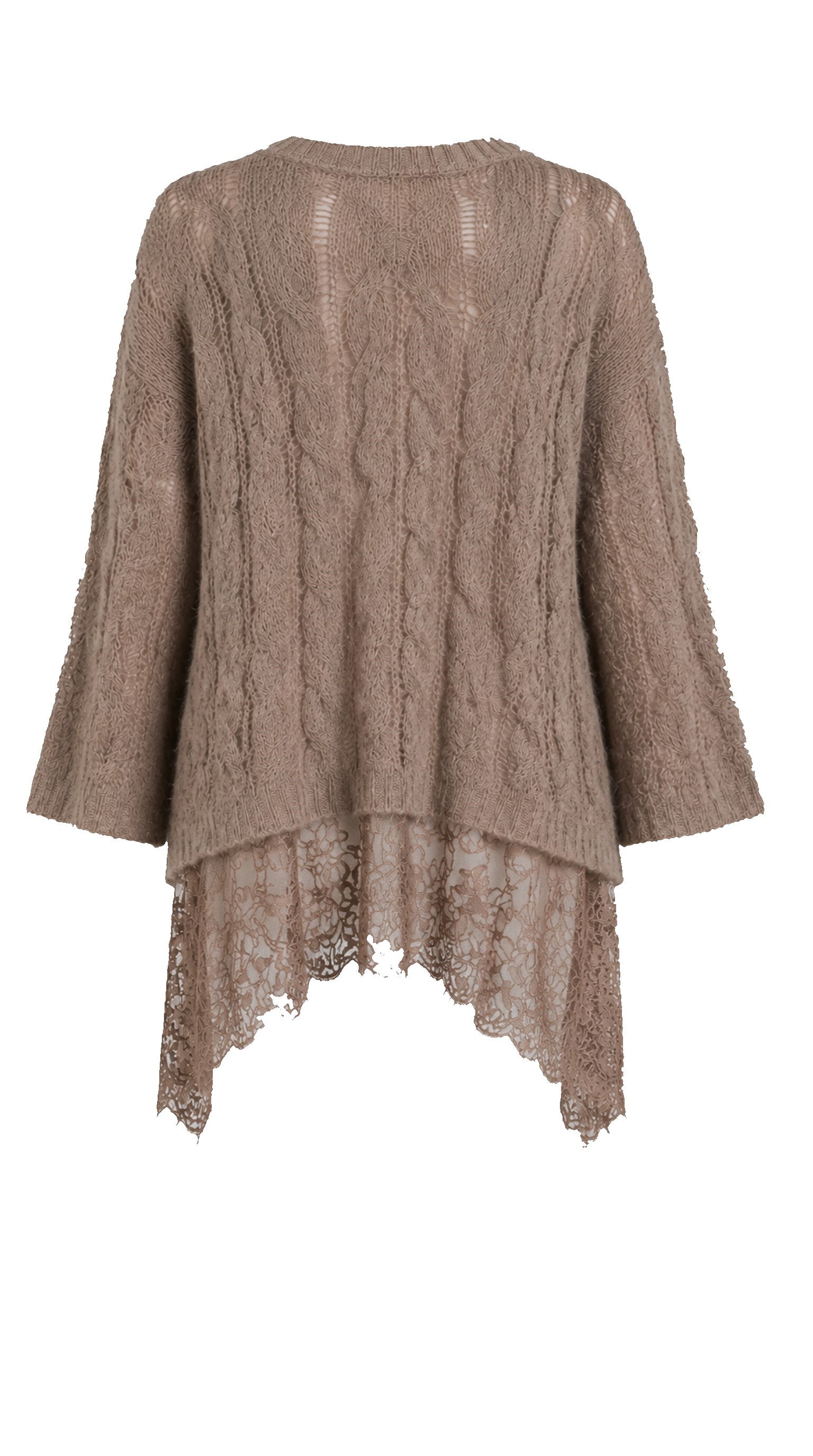 Maxi Baby Alpaca Cable Knit with Lace ARIA — PRE-ORDER — PZ049 ARIA