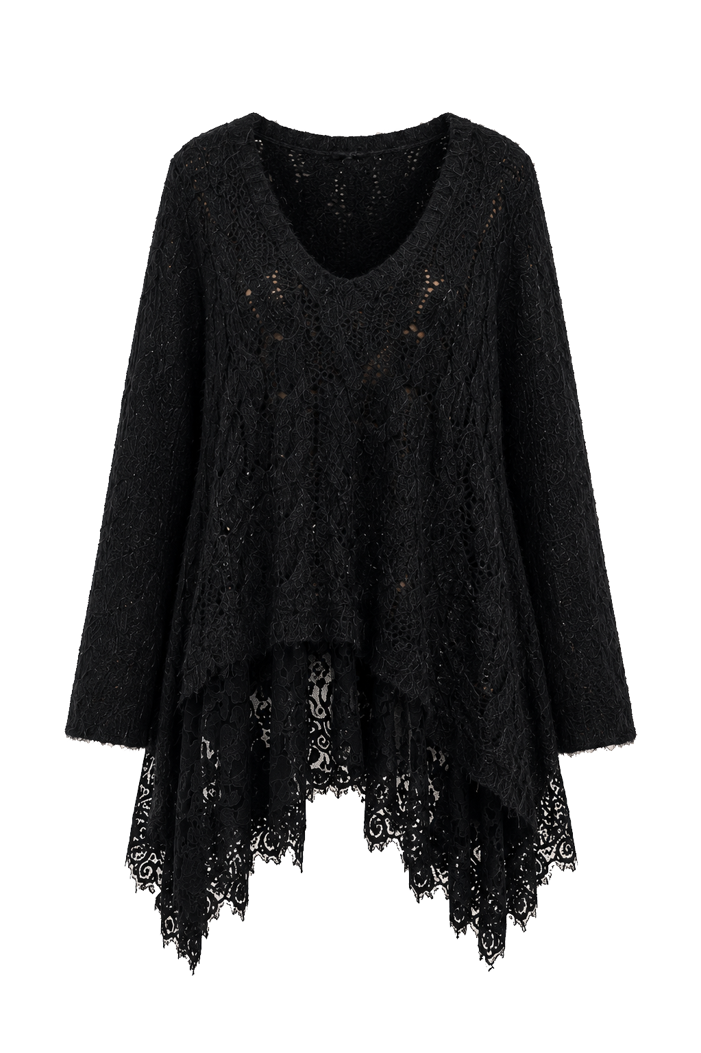 Maxi Baby Alpaca Knit with Lace Hem LUNA — PRE-ORDER — PZ050 LUNA