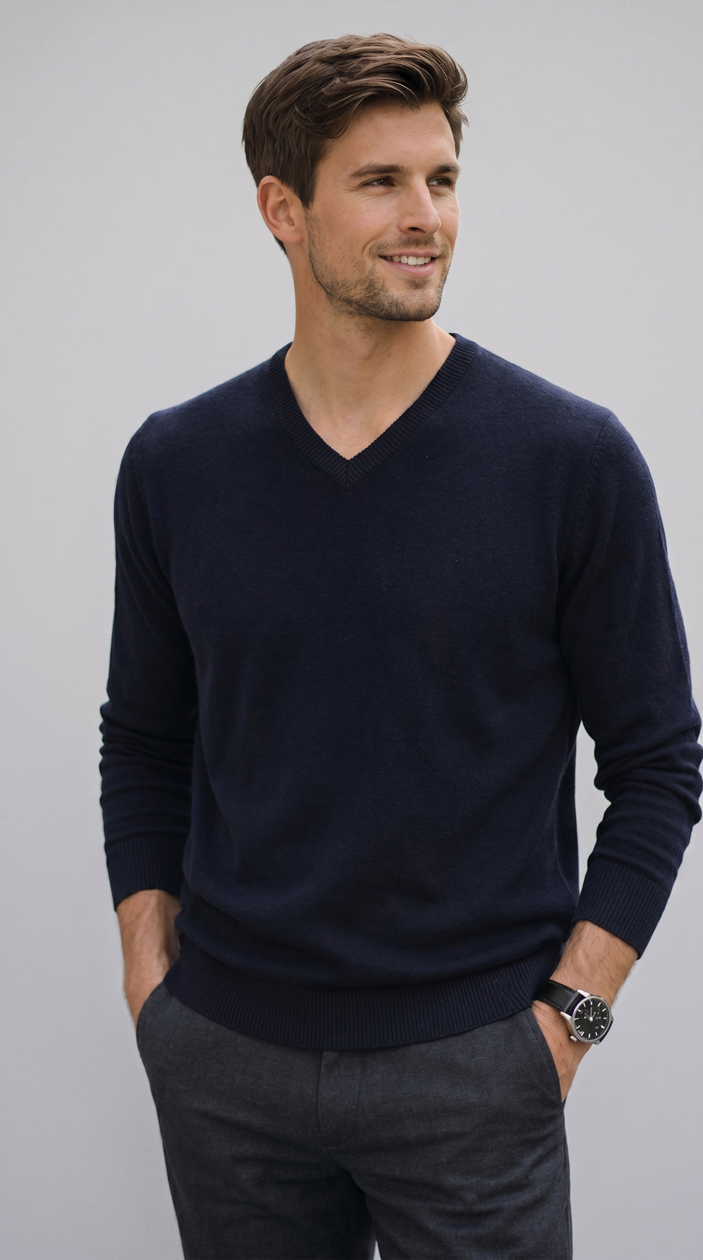 Pure Cashmere V-Neck — PRE-ORDER — PZ020 NEREV