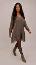 Maxi Baby Alpaca Sweater with Lace Hem — PRE-ORDER – product shot on neutral background – Philip Zepter